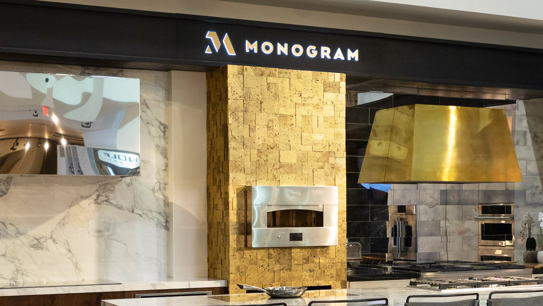 The high-end, luxury kitchen appliance company is owned by GE, and has installed showrooms nationwide. Image credit: Monogram