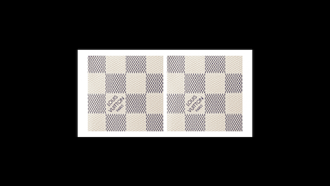 Louis Vuitton's white-and-blue Damier Azur pattern. Image credit: Louis Vuitton